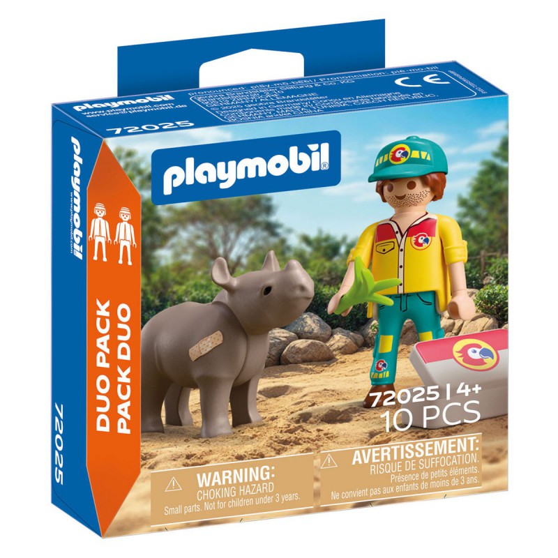 Playmobil DuoPack - 72025 Ranger met neushoorn