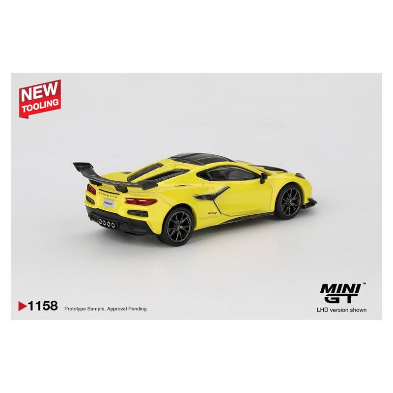 Chevrolet Corvette C8 ZR1 '25, geel 1:64, Mini GT (1158)