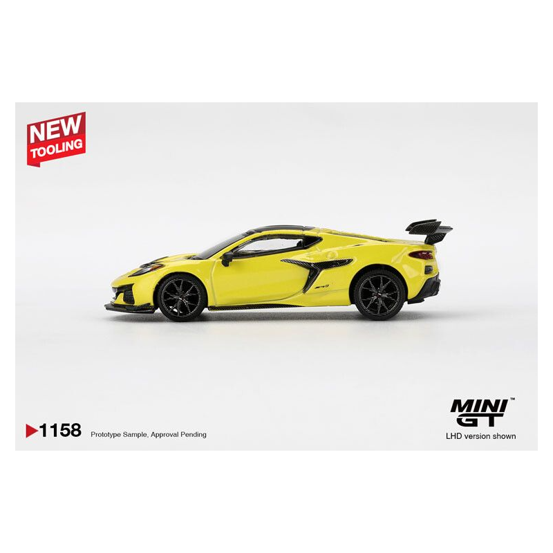 Chevrolet Corvette C8 ZR1 '25, geel 1:64, Mini GT (1158)