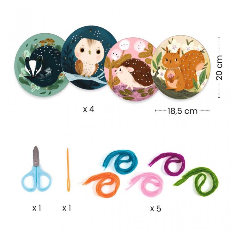 Djeco - Leren rijgen met wol - DIY