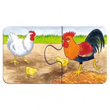 Ravensburger 9 puzzels van 2 stukjes Op de boerderij