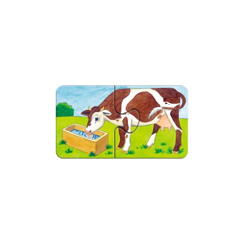 Ravensburger 9 puzzels van 2 stukjes Op de boerderij