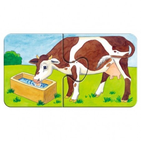 Ravensburger 9 puzzels van 2 stukjes Op de boerderij