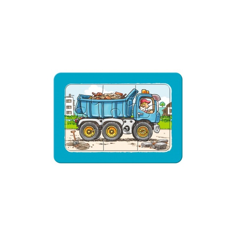 Ravensburger 3x6 stukjes frame puzzel  Graafmachine traktor en kiepauto