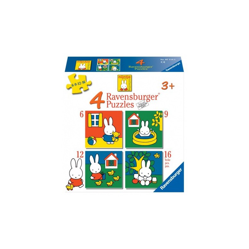 Ravensburger  puzzel 6+9+12+16 stukjes Nijntje