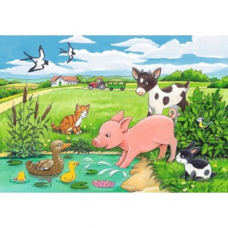 Ravensburger  2x12 stukjes jonge dieren op het platteland