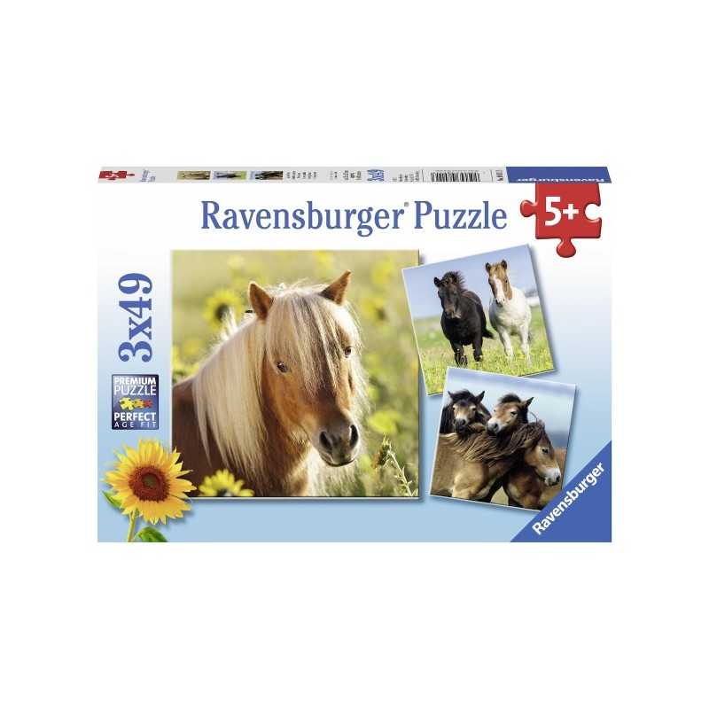 schattige pony's 3x 49 stukjes Ravensburger