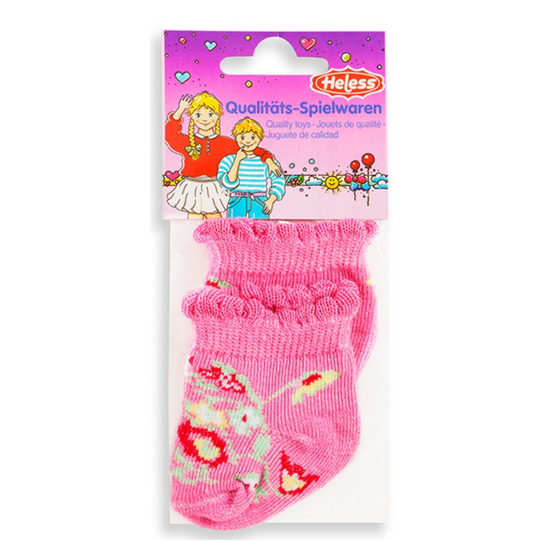 Poppensokken Gekleurd - Roze, 35-46 cm