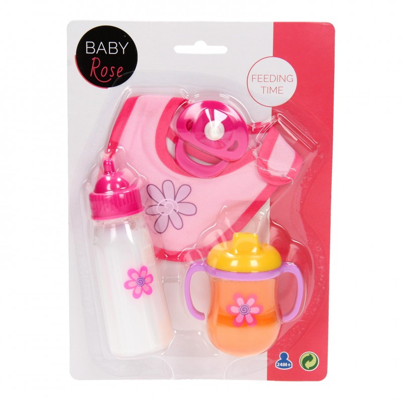 Johntoy 27567 - Baby Rose Poppenspeelset Etenstijd