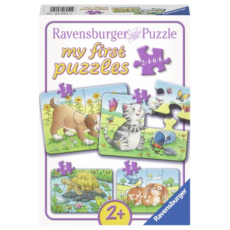 Schattige Huisdieren 2+4+6+8 stukjes Ravensburger: My First Puzzles