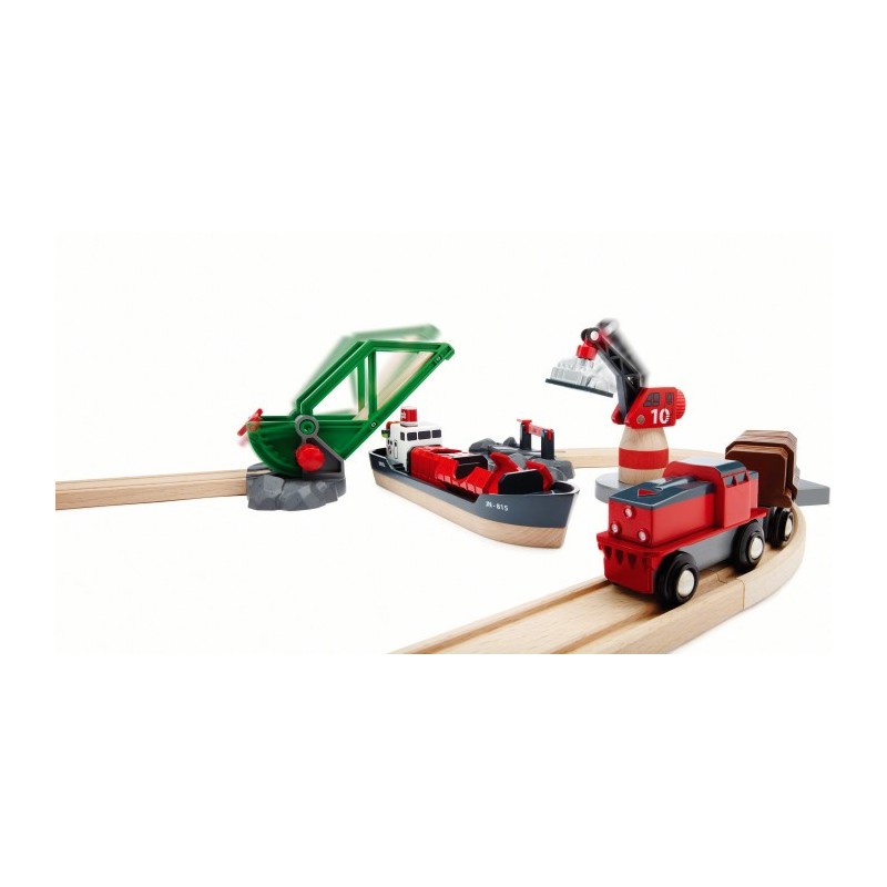 Brio treinset vracht bij de haven