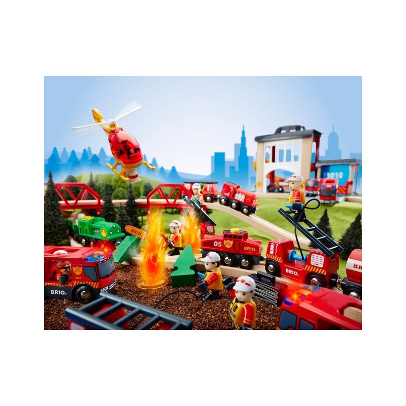 Brio treinset bij de brandweer