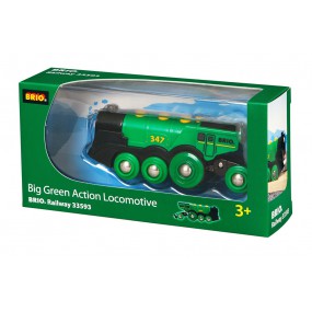 Brio grote groene locomotief op batterijen