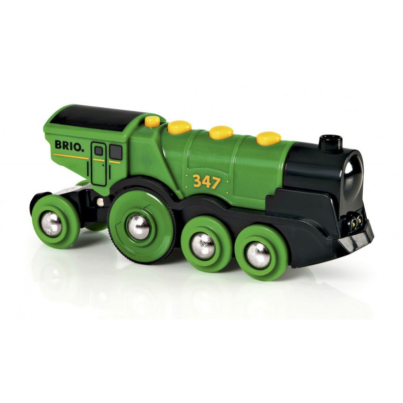 Brio grote groene locomotief op batterijen