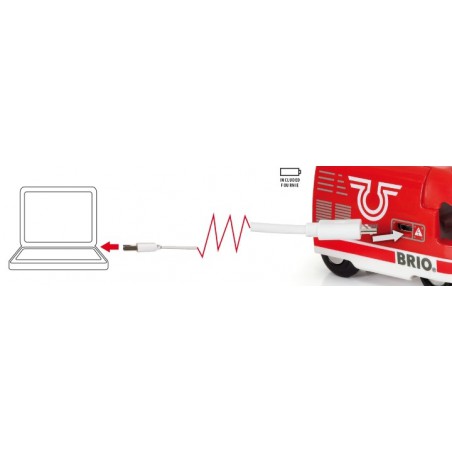 Brio oplaadbare rode passagierstrein met USB kabel
