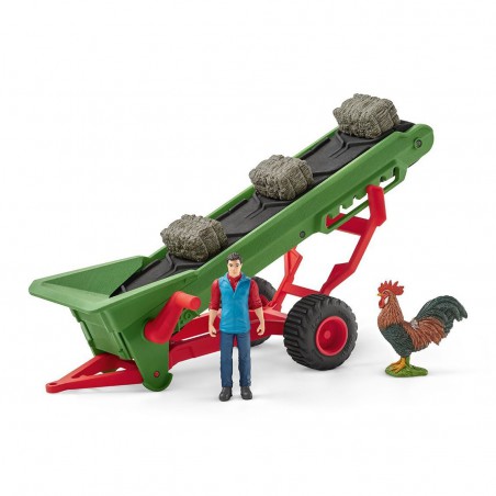 Schleich Hooi Transportband met Boer, 42377