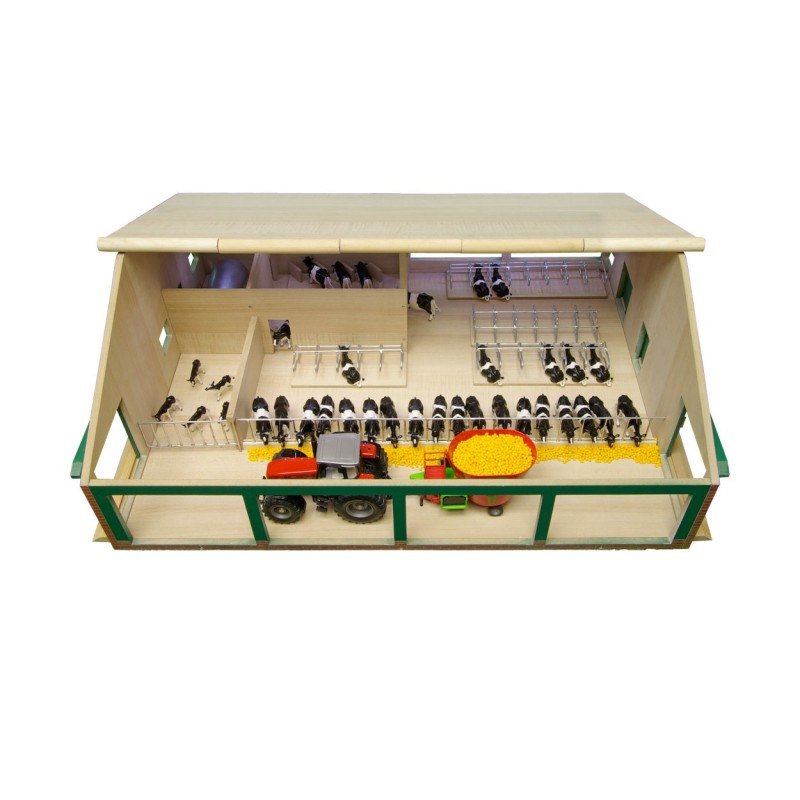 Ligboxenstal Hout Met Melkunit 1:32